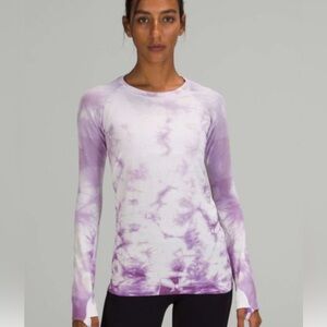 Lululemon Women's Purple Tie-Dye Long Sleeve Top